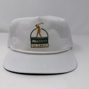 Vintage BELLSOUTH Classic TOUR GOLF White (Adjustable Leather Strap) Golf Hat